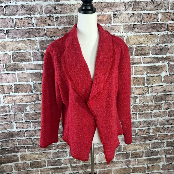 NWOT Blarney Woollen Mills Red Wool Blend Jacket L Made in Ireland, Alpaca Blend - Picture 1 of 12
